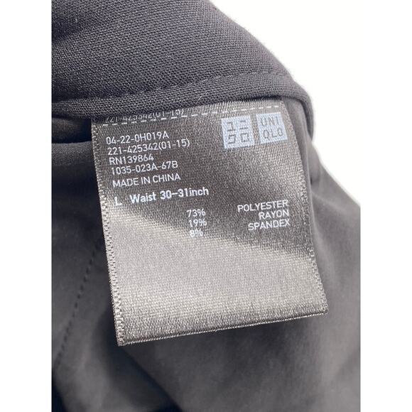 UNIQLO Women's Black Solid Regular-Fit Wide-Leg Ankle Pant SZ L - Picture 7 of 9